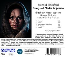 Richard Blackford (geb. 1954): Songs of Nadia Anjuman, CD