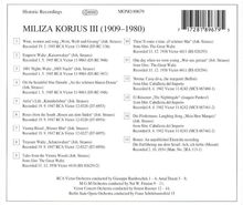 Miliza Korjus singt Arien &amp; Lieder Vol.3, CD
