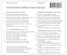 4 German Contraltos of the Past, CD