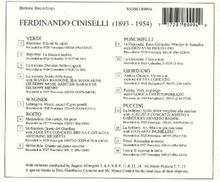 Ferdinando Ciniselli singt Arien, CD
