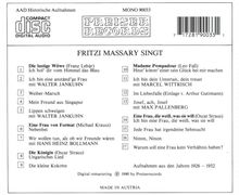 Fritzi Massary singt Operettenmelodien, CD