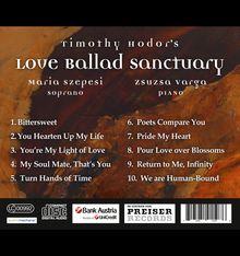 Timothy Hodor (geb. 1955): Lieder "Love Ballad Sanctuary", CD