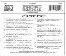 Josef Metternich singt Arien, CD