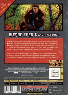 "For Mature Audiences Only", "Wrong Turn 6 Last Resort", "Erstmals in 4K HDR", limitierte Edition, Sheriff in Wald-Illustration.