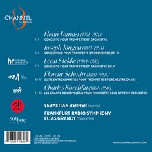 Texte von Komponisten und Stücken mit Trompete von Tomasi, Jongen, Stekke, Schmitt, Koechlin. Logo oben links.