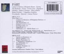 Arvo Pärt (geb. 1935): Cantus in Memory of Benjamin Britten, 2 CDs