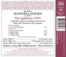 Peter Maxwell Davies (1934-2016): The Lighthouse (Kammeroper), CD