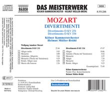 Wolfgang Amadeus Mozart (1756-1791): Divertimenti KV 251 &amp; 334, CD