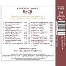 Carl Philipp Emanuel Bach (1714-1788): Lieder &amp; Klavierstücke, CD