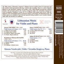 Simona Venslovaite - Lithuanian Music for Violin and Piano, CD