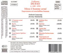 Guillaume Dufay (1400-1474): Missa "L'homme arme", CD