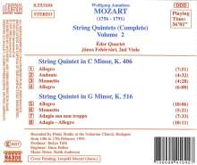 Wolfgang Amadeus Mozart (1756-1791): Streichquintette Nr.2 &amp; 4, CD