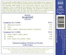 Bohuslav Martinu (1890-1959): Symphonien Nr.3 &amp; 5, CD
