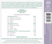 Bohuslav Martinu (1890-1959): Sämtliche Streichquartette Vol.3, CD