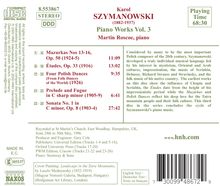 Karol Szymanowski (1882-1937): Sämtliche Klavierwerke Vol.3, CD