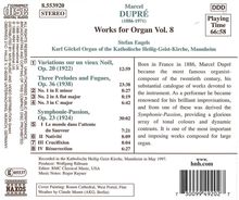 Marcel Dupre (1886-1971): Orgelwerke Vol.8, CD