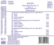 Joseph Haydn (1732-1809): Streichquartette Nr.69-71 (op.71 Nr.1-3), CD