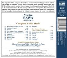 Marian Sawa (1937-2005): Kammermusik mit Violine, CD