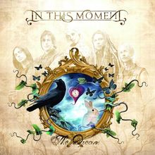 "In This Moment" oben, "The Dream" unten. Illustration: Rabe, Hase, Herz-Uhr in einem barocken Rahmen mit Schmetterlingen.