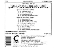 Antonio Soler (1729-1783): Quintette für Cembalo &amp; Streicher Nr.4-6, CD