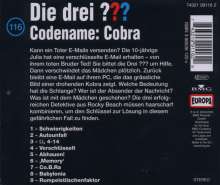 Die drei ??? (Folge 116) - Codename: Cobra, CD