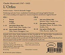 Claudio Monteverdi (1567-1643): L'Orfeo (Neufassung nach dem Urtext), 2 CDs
