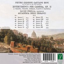 Pietro Gaetano Boni (1686-1741): Divertimenti per Camera op.2 Nr.1-12 für Violino, Violine, Cembalo, Flöte &amp; Mandola, 2 CDs