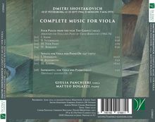 Dmitri Schostakowitsch (1906-1975): Sämtliche Werke für Viola &amp; Klavier, CD