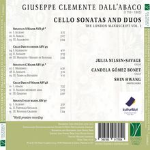 Joseph-Marie-Clement (auch Giuseppe Marie Clemens Ferdinand) Dall'Abaco (1710-1805): Cellosonaten &amp; Duos (The London Manuscript Vol.1), CD