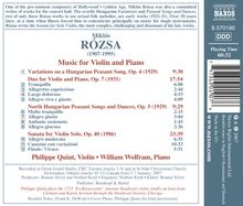Miklós Rózsa (1907-1995): Sonate für Violine solo op.40, CD