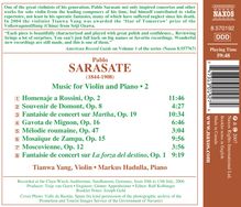 Pablo de Sarasate (1844-1908): Musik für Violine &amp; Klavier Vol.2, CD