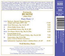 Ferruccio Busoni (1866-1924): Klavierwerke Vol.3, CD