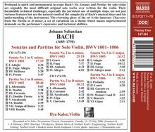 Johann Sebastian Bach (1685-1750): Sonaten &amp; Partiten für Violine BWV 1001-1006, 2 CDs