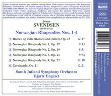 Johan Svendsen (1840-1911): Norwegische Rhapsodien Nr.1-4, CD