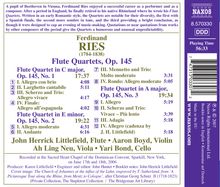 Ferdinand Ries (1784-1838): Flötenquartette op.145 Nr.1-3, CD