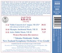 Joseph Martin Kraus (1756-1792): Violinkonzert, CD