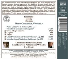 Ferdinand Ries (1784-1838): Klavierkonzerte Vol.3, CD
