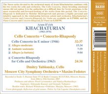 Aram Khachaturian (1903-1978): Cellokonzert, CD