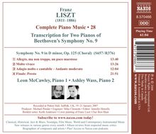 Franz Liszt (1811-1886): Klavierwerke Vol.28, CD