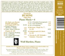 Ferruccio Busoni (1866-1924): Klavierwerke Vol.4, CD