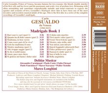 Carlo Gesualdo von Venosa (1566-1613): Madrigali Buch 1, CD