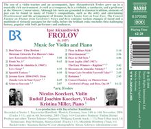 Igor Frolov (1937-2013): Musik für Violine &amp; Klavier, CD