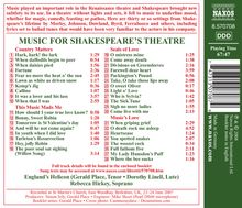 Music for Shakespeare's Theatre, CD