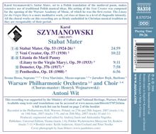 Karol Szymanowski (1882-1937): Stabat Mater op.53, CD