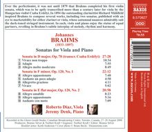 Johannes Brahms (1833-1897): Sonaten für Viola &amp; Klavier op.120 Nr.1 &amp; 2, CD