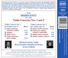 Ernst von Dohnanyi (1877-1960): Violinkonzerte Nr.1 &amp; 2, CD