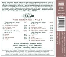 Jean Marie Leclair (1697-1764): Sonaten für Violine &amp; Bc Heft 1 Nr.5-8 (op.1 Nr.5-8), CD
