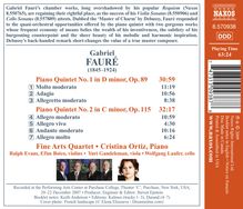 Gabriel Faure (1845-1924): Klavierquintette opp.89 &amp; 115, CD