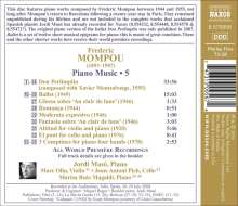 Federico Mompou (1893-1987): Klavierwerke Vol.5, CD