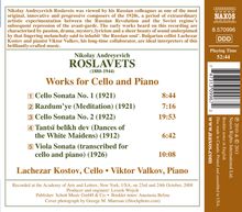 Nikolaj Roslavets (1881-1944): Cellosonaten r.1 &amp; 2, CD